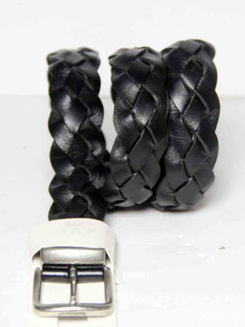 Zara Black Braided Leather Belt Men's Small - Medium Best Fits Men's Size 36